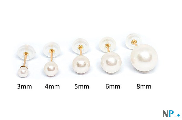 Taille des perles pour boutons d'oreilles